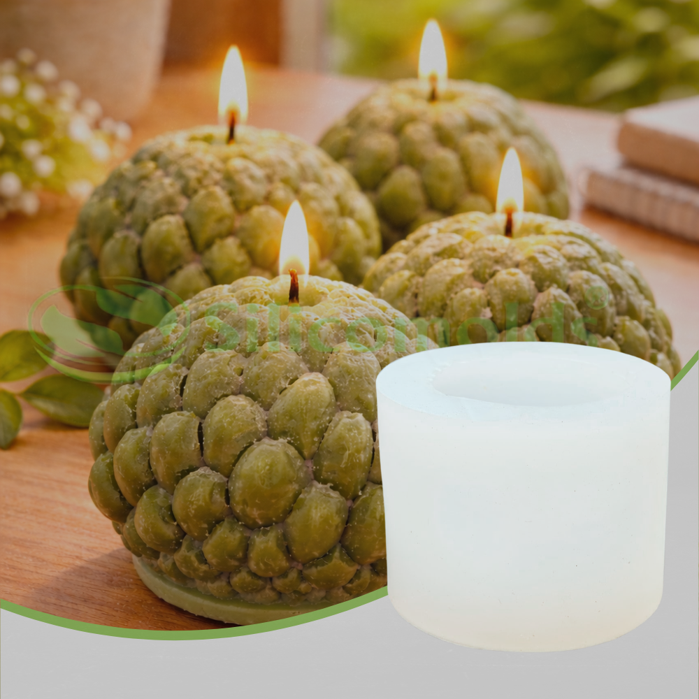 Silicomolds - Custard Apple Fruit Candle / Wax / Soap Silicone mold - URP397CM